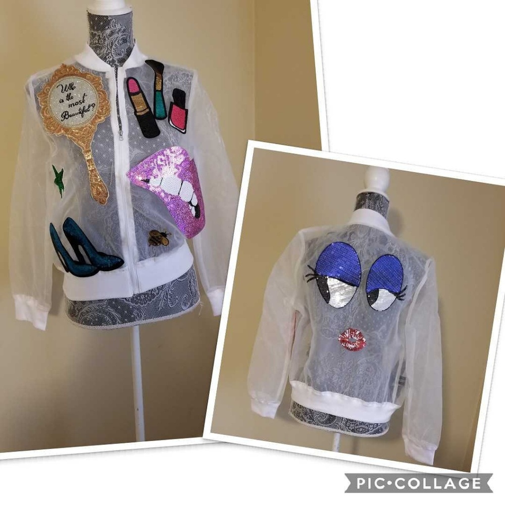 Custom sheer patch bomber jacket - Picture 3 of 3